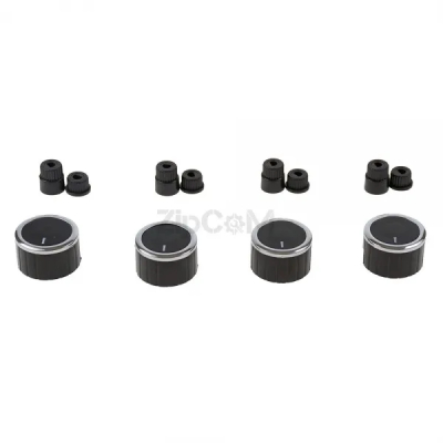 Комплект ручек (4шт) варочной поверхности с хромированной каймой. Черные. Универсальные