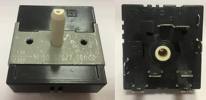 Регулятор (эл.плиты) НОВЫЙ ТИП ЧЕРНЫЙ EGO 50.87021.000  (50 шт|кор) (Merloni -037056) 481281718144