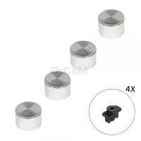 Комплект ручек (4шт) варочной поверхности с хромированной каймой. Белые. Универсальные