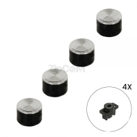 Комплект ручек (4шт) варочной поверхности с хромированной каймой. Черные. Универсальные