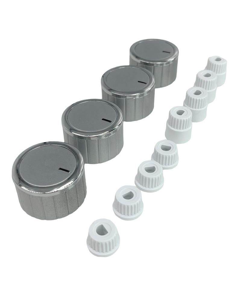 Ручка варочной поверхности СЕРЕБРЯНАЯ с хромированной каймой универсальная  ( Комп 4шт)   MADE IN T?rkiye